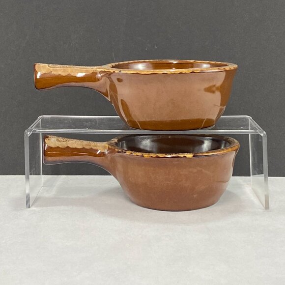 Brown Drip Handled French Onion Soup Bowl Set Of 2 - Picture 3 of 10